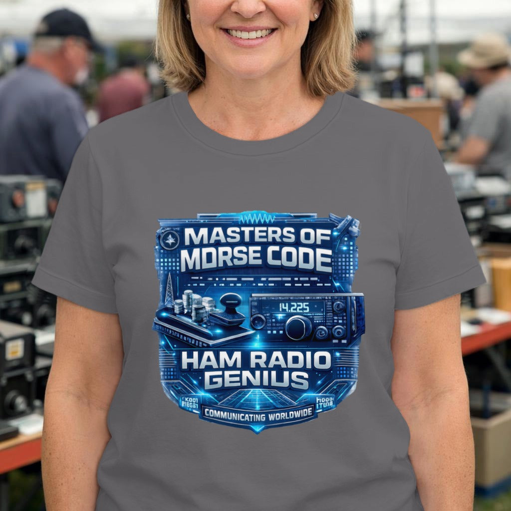 Ham Radio Genius Tee — "Masters of Morse Code" Amateur Radio T-Shirt