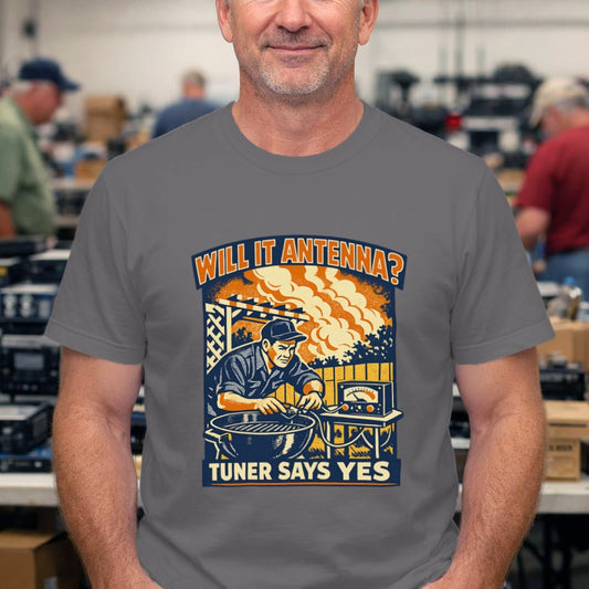 Will It Antenna? T-Shirt – Vintage Ham Radio Operator Tee (Tuner Says Yes)