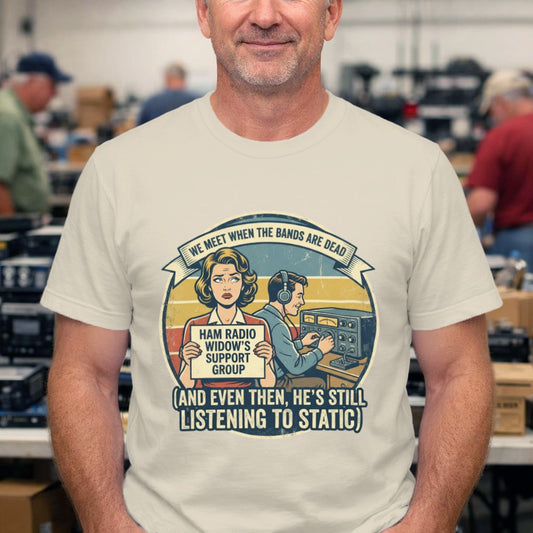 Ham Radio Retro Tee – "And Even Then, He’s Still Listening to Static"
