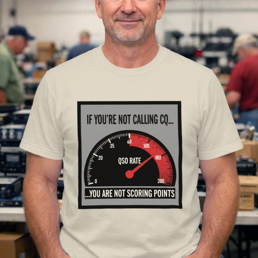 Ham Radio T‑Shirt — "If You're Not Calling CQ... You Are Not Scoring Points" QSO Rate Tee