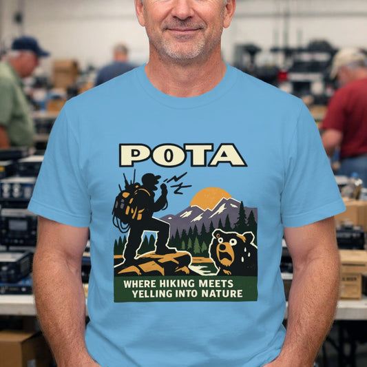 POTA Graphic Tee — “POTA: Where Hiking Meets Yelling Into Nature”