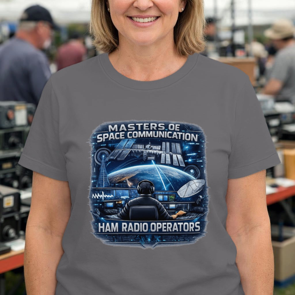 Ham Radio Operators T‑Shirt — "Masters of Space Communication" Retro Space Radio Tee