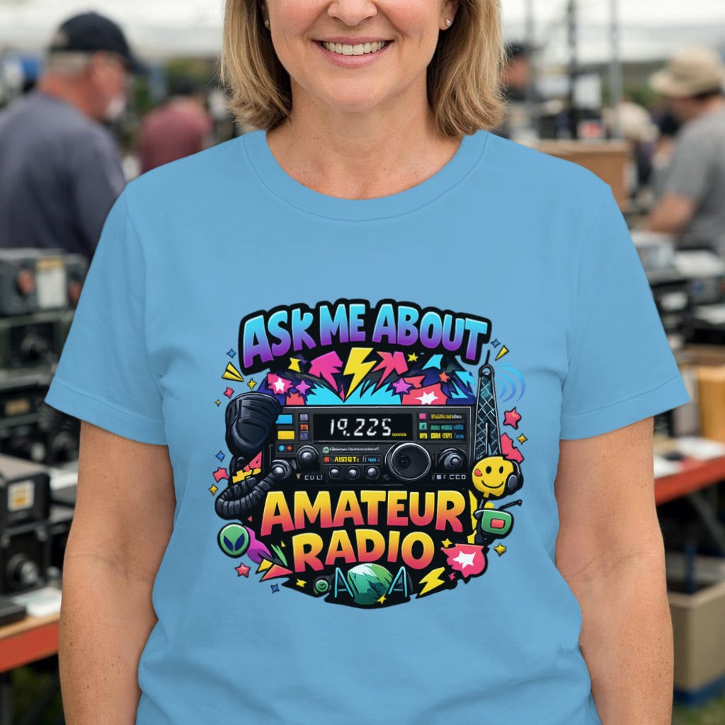 Tee — "Ask Me About Amateur Radio" Vintage Ham Radio Graphic