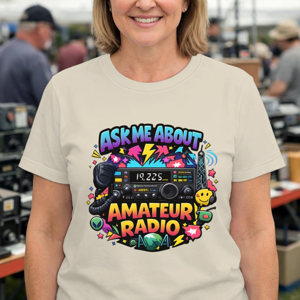 Tee — "Ask Me About Amateur Radio" Vintage Ham Radio Graphic