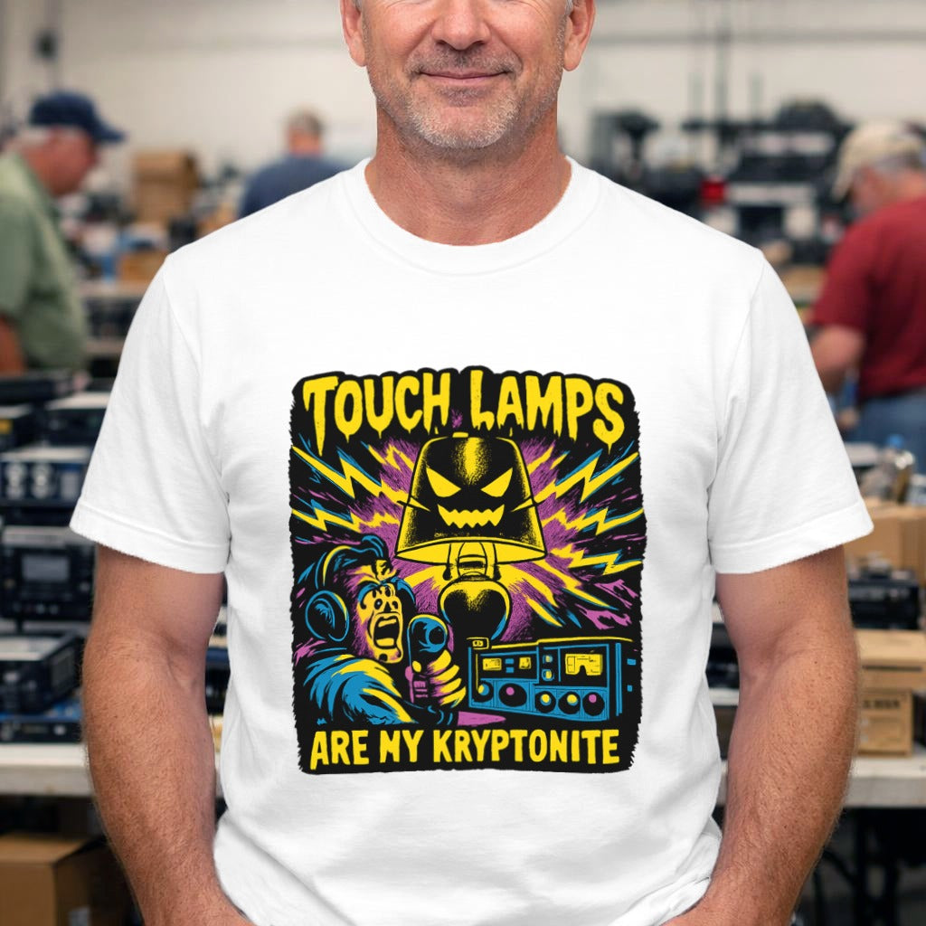 Touch Lamps Are My Kryptonite T-Shirt — Retro Horror Graphic Tee