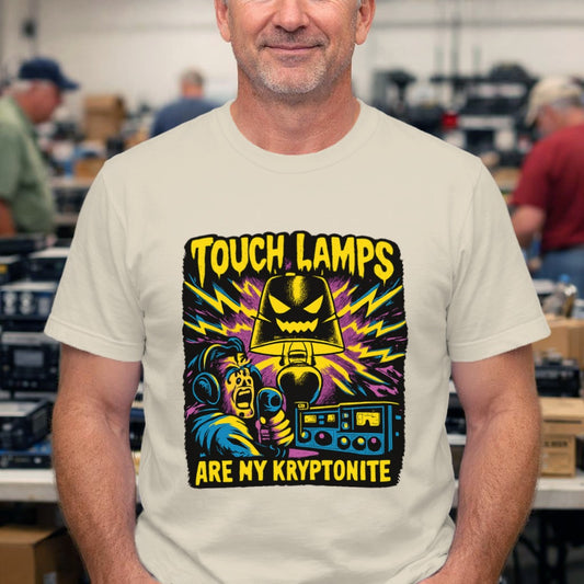 Touch Lamps Are My Kryptonite T-Shirt — Retro Horror Graphic Tee