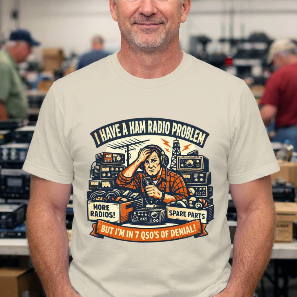 Ham Radio T-Shirt – “I Have a Ham Radio Problem” Vintage Amateur Radio Tee