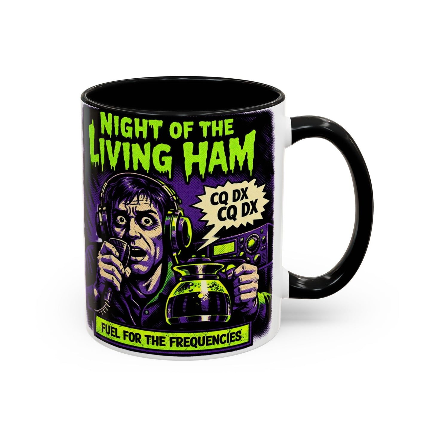 Night of the Living Ham Coffee Mug - Fuel for the Frequencies Radio Horror Accent Mug