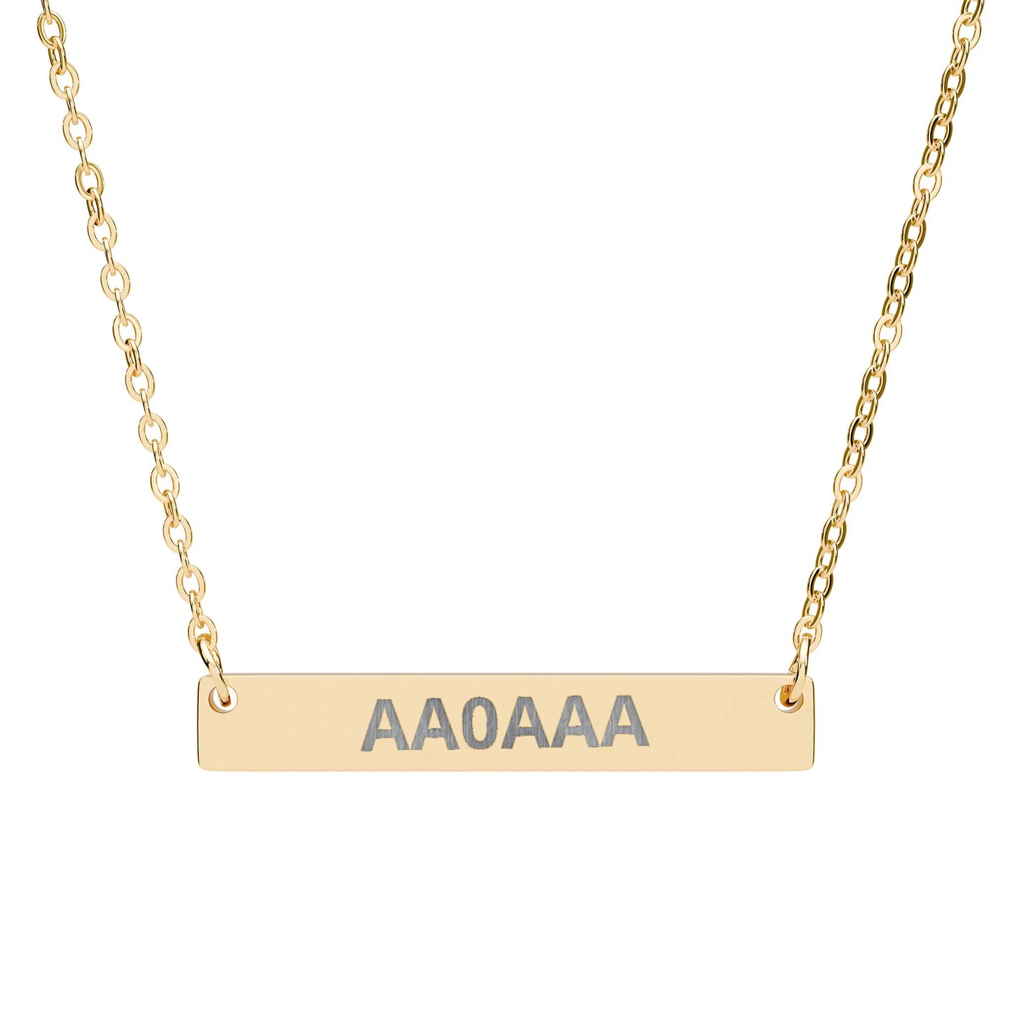 Call Sign Horizontal Bar Necklace — Personalized Bar Pendant
