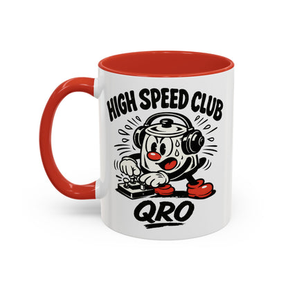 High Speed Club Accent Ham Coffee Mug — Retro DJ Cartoon 11/15oz