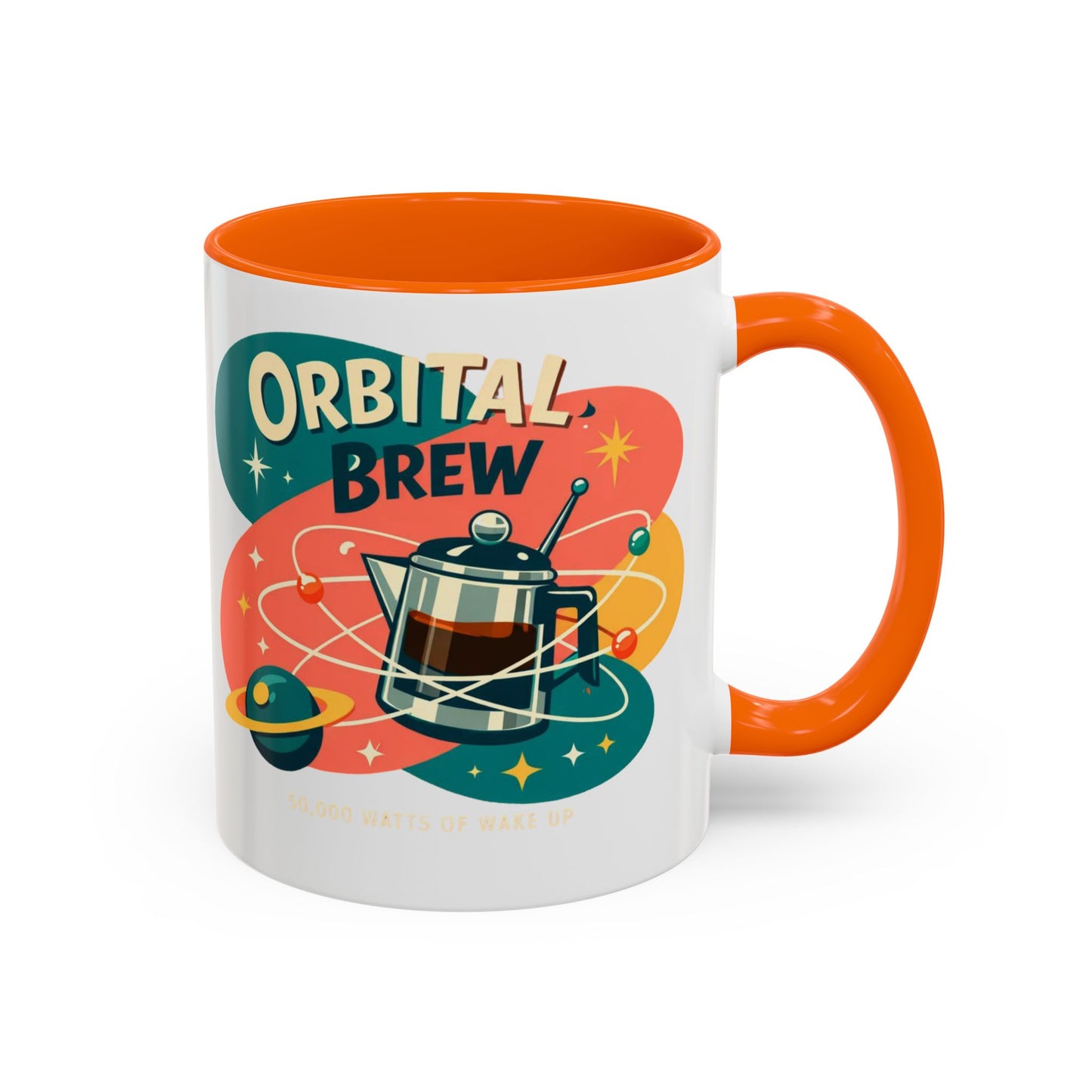 Orbital Brew Coffee Mug - Retro Space Coffee Pot Accent Mug (11/15oz)