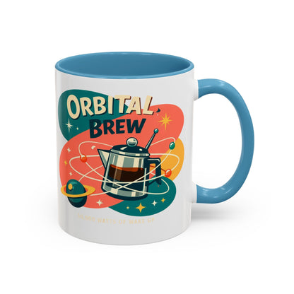 Orbital Brew Coffee Mug - Retro Space Coffee Pot Accent Mug (11/15oz)