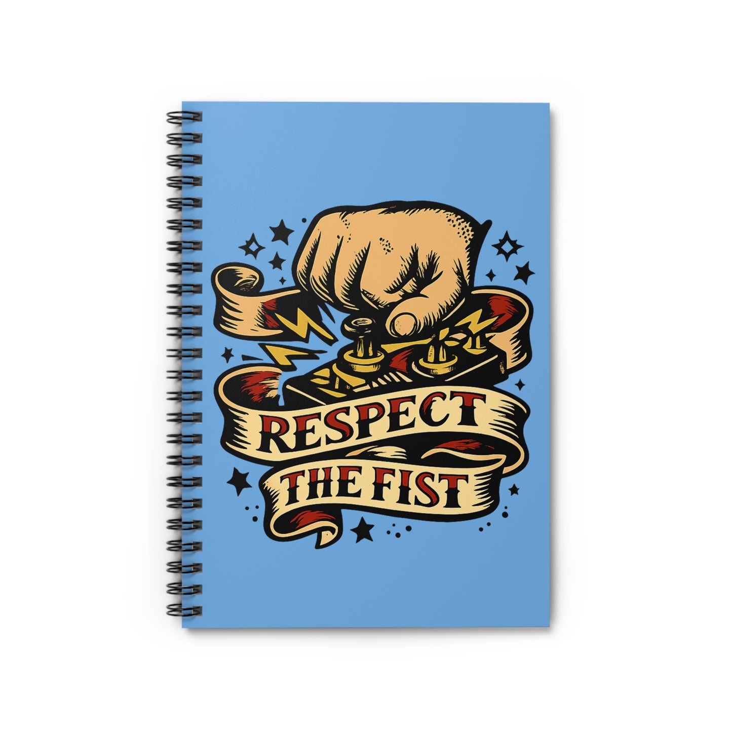 Spiral Notebook — "Respect The Fist" Retro Tattoo Art For Copying CW, Etc.