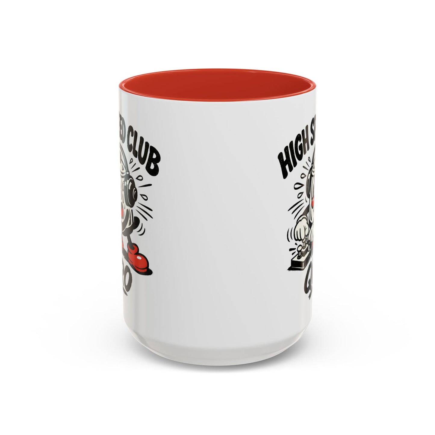 High Speed Club Accent Ham Coffee Mug — Retro DJ Cartoon 11/15oz