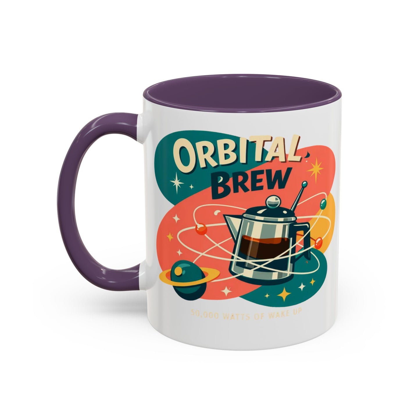 Orbital Brew Coffee Mug - Retro Space Coffee Pot Accent Mug (11/15oz)