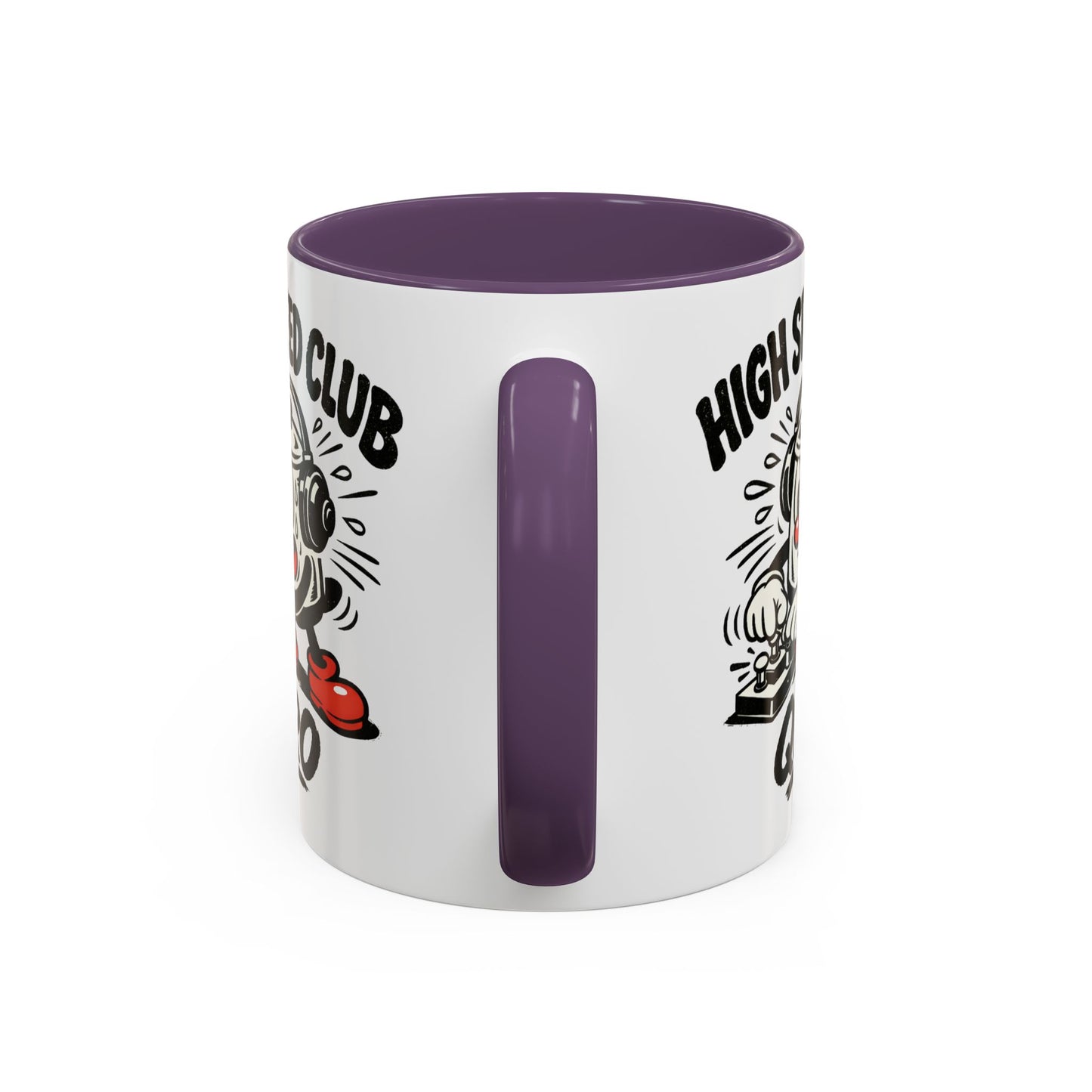 High Speed Club Accent Ham Coffee Mug — Retro DJ Cartoon 11/15oz