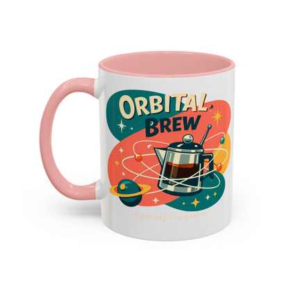 Orbital Brew Coffee Mug - Retro Space Coffee Pot Accent Mug (11/15oz)
