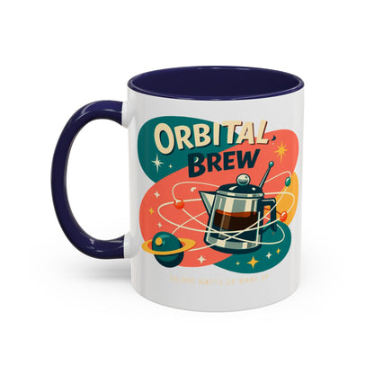 Orbital Brew Coffee Mug - Retro Space Coffee Pot Accent Mug (11/15oz)