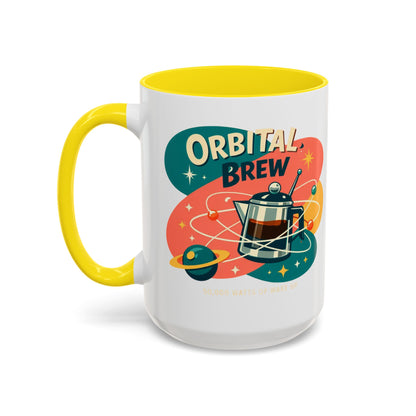 Orbital Brew Coffee Mug - Retro Space Coffee Pot Accent Mug (11/15oz)