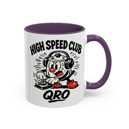 High Speed Club Accent Ham Coffee Mug — Retro DJ Cartoon 11/15oz