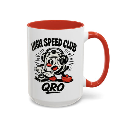 High Speed Club Accent Ham Coffee Mug — Retro DJ Cartoon 11/15oz