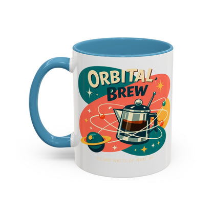 Orbital Brew Coffee Mug - Retro Space Coffee Pot Accent Mug (11/15oz)