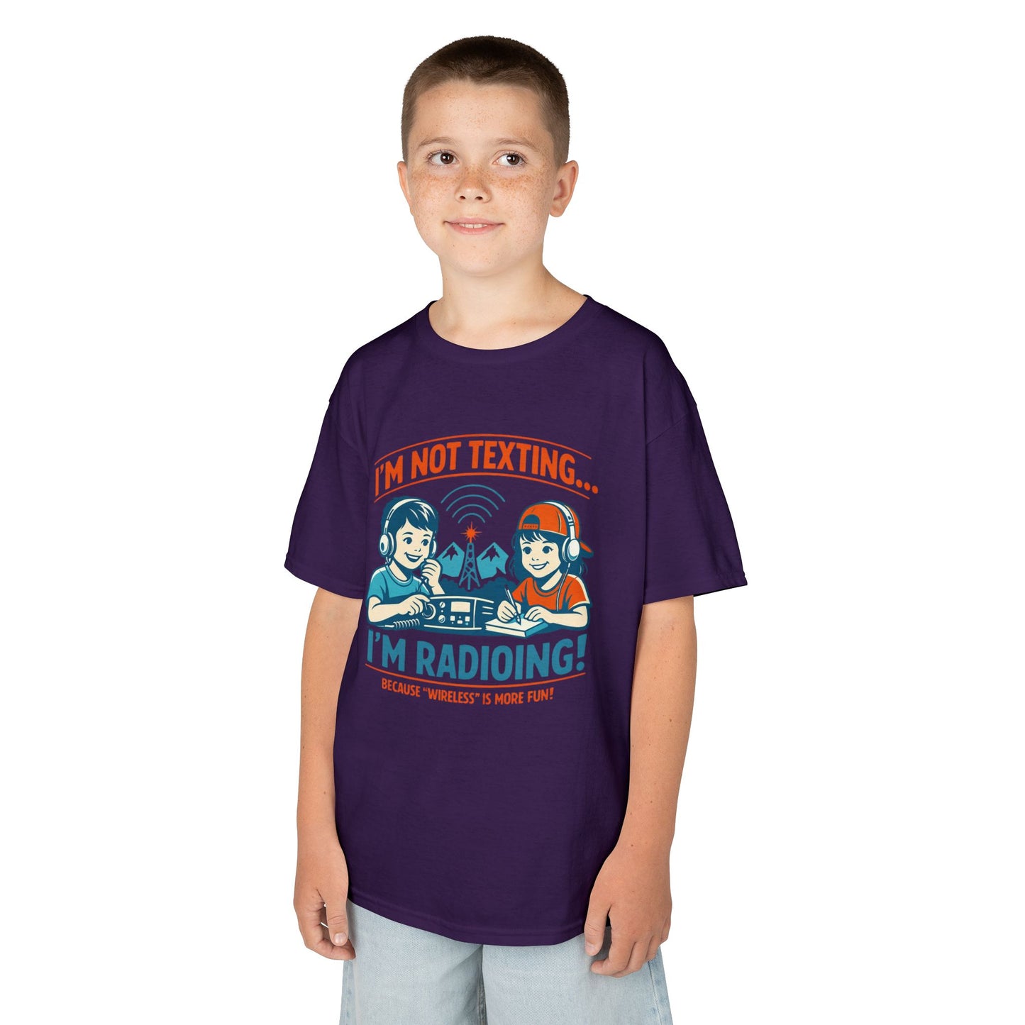 Kids Tee — "I'm Not Texting... I'm Radioing!" Retro Kids Ham Radio T-Shirt