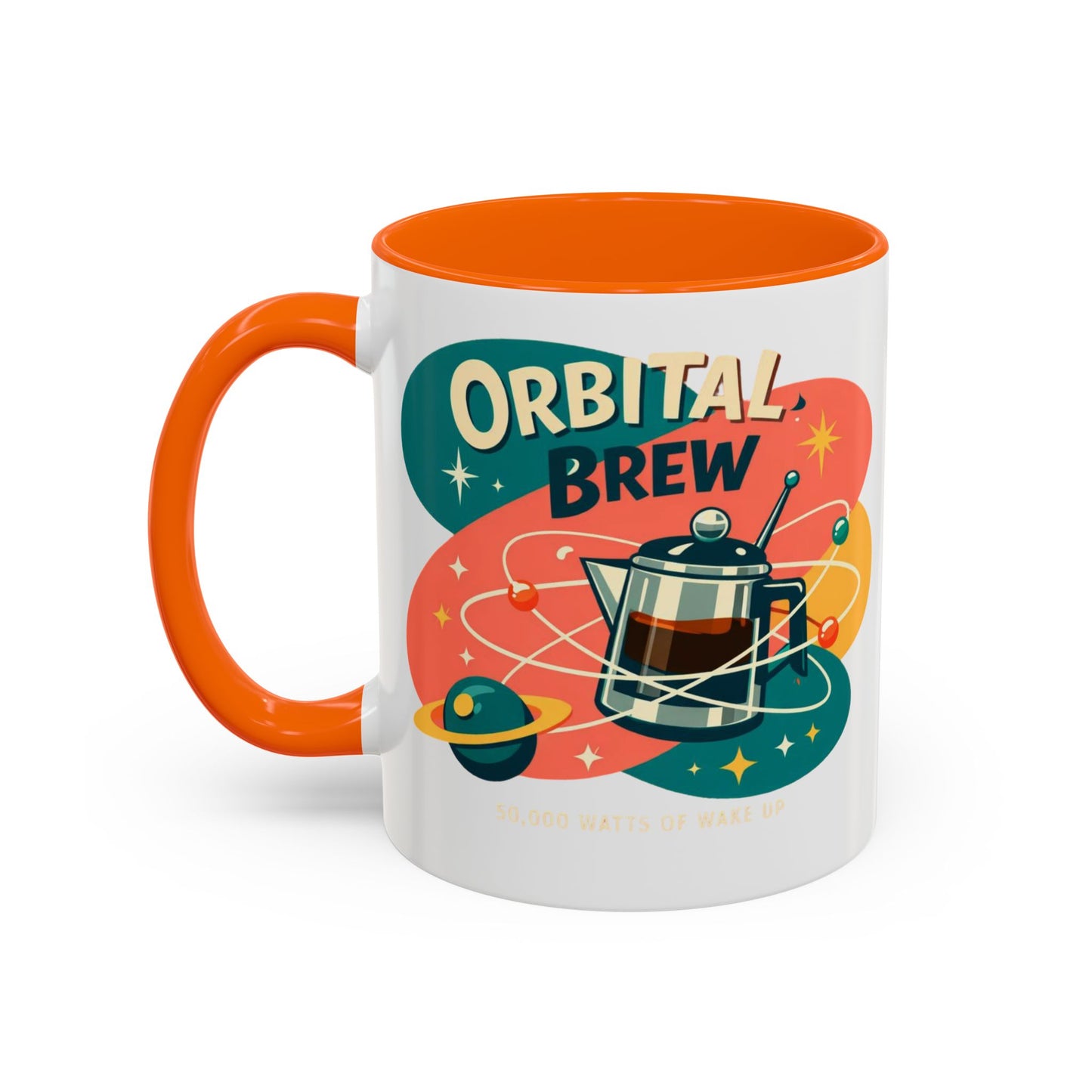 Orbital Brew Coffee Mug - Retro Space Coffee Pot Accent Mug (11/15oz)