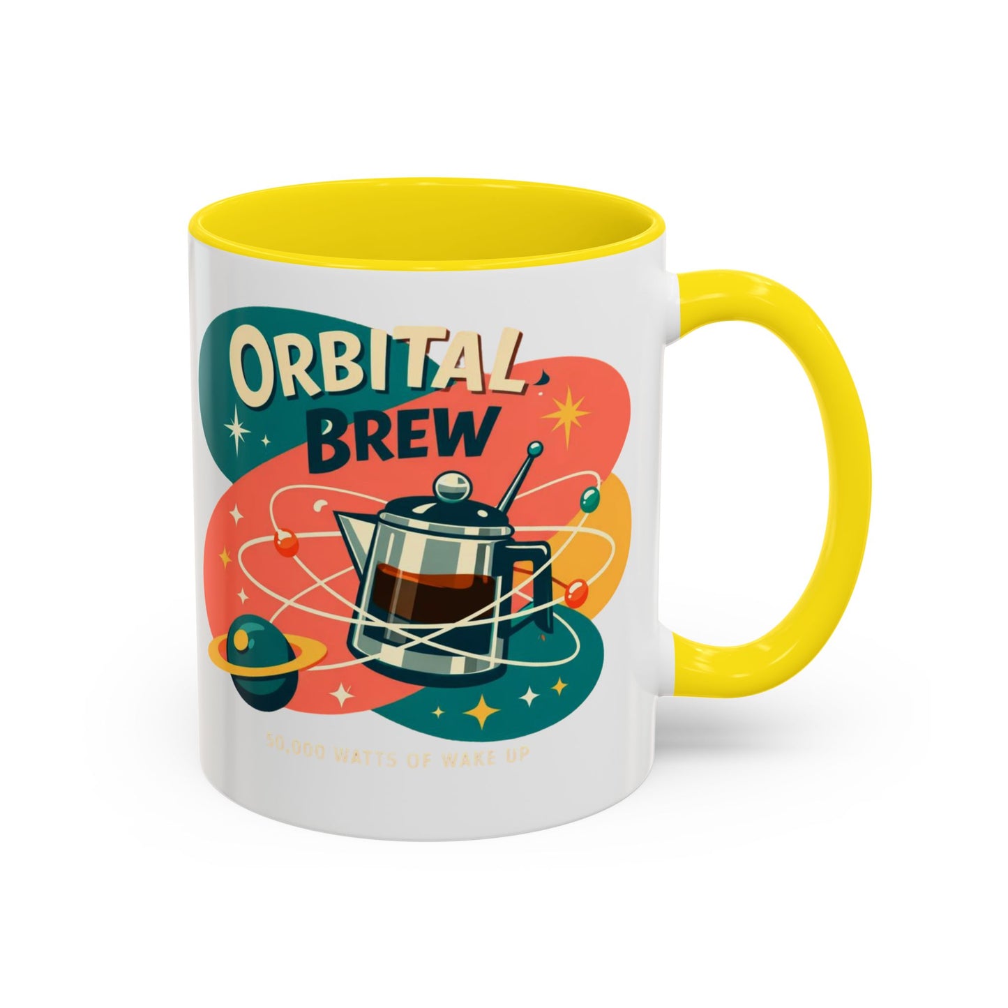 Orbital Brew Coffee Mug - Retro Space Coffee Pot Accent Mug (11/15oz)