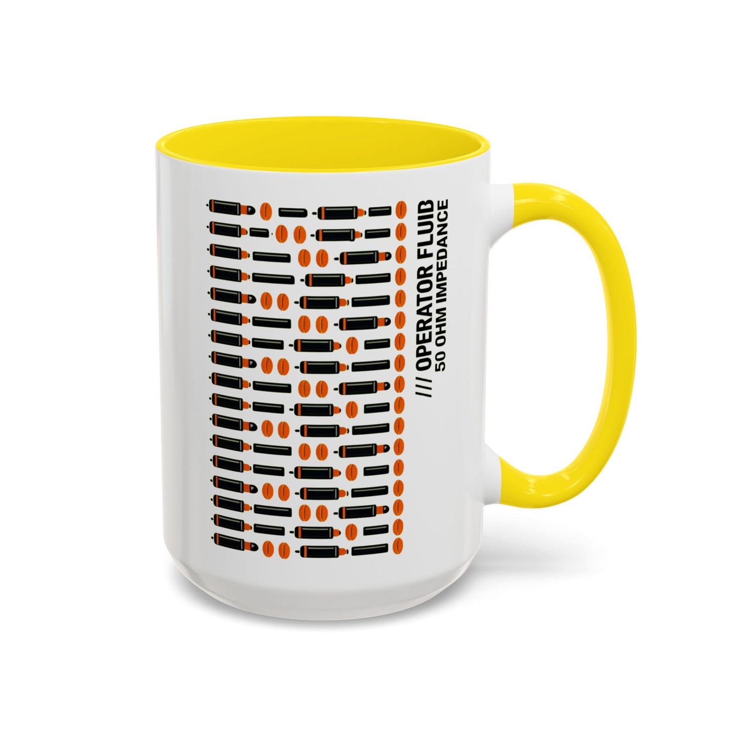 Coffee Coffee Mug -  Retro Morse Circuit Pattern Accent (11/15oz)