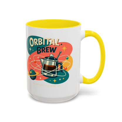 Orbital Brew Coffee Mug - Retro Space Coffee Pot Accent Mug (11/15oz)